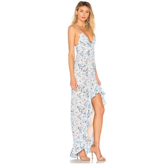Lovers And Friends‎ Meadow Floral Ruffle Hi Low Ahamani Maxi Dress Multicolor XS - Picture 6 of 15